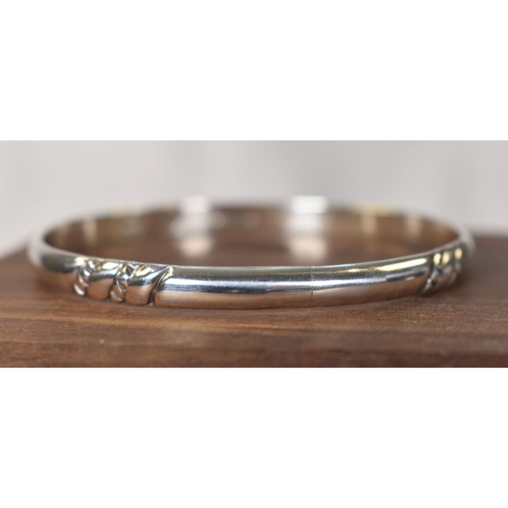 Vintage Mexico Signed ARV Sterling Silver 925 Bangle Bracelet Southwestern